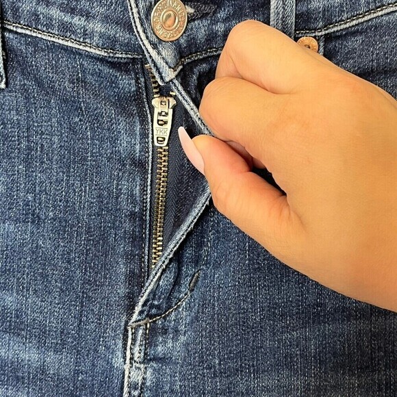 Citizens Of Humanity Rocket High Rise Crop in Carmel Blue Raw Hem Womens Size 25 - Picture 7 of 12